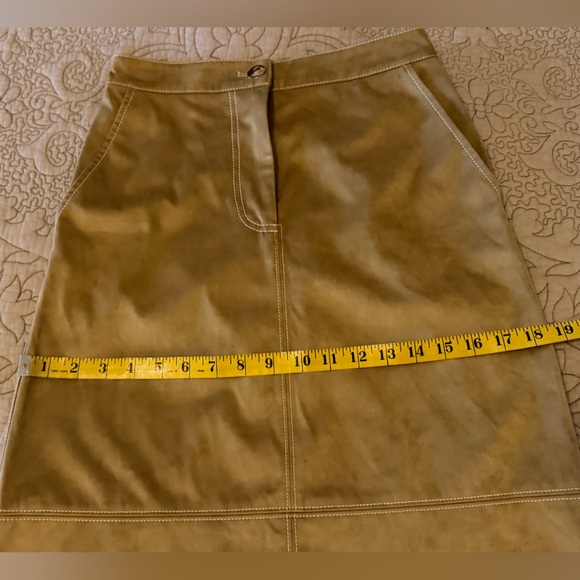 Staud Caramel Tan Poly Suede Retro Midi Maxi Pencil Column Skirt, Size 2 EUC - Picture 10 of 15